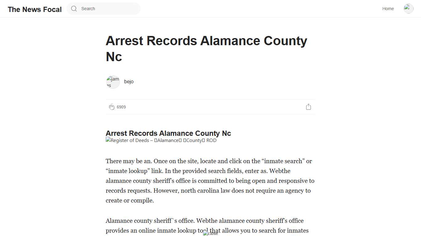 Arrest Records Alamance County Nc